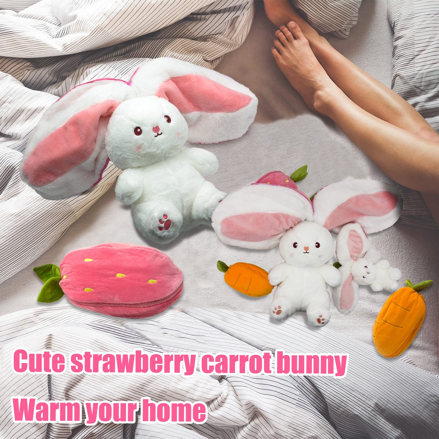 49% OFF 🐰 Easter Early Sale! Strawberry Bunny Plush – Cute Fruit Doll Gift