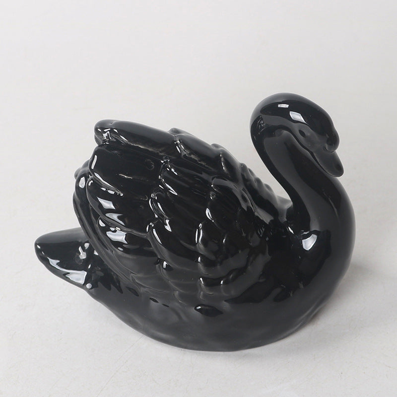 Ceramic Swan Figurine
