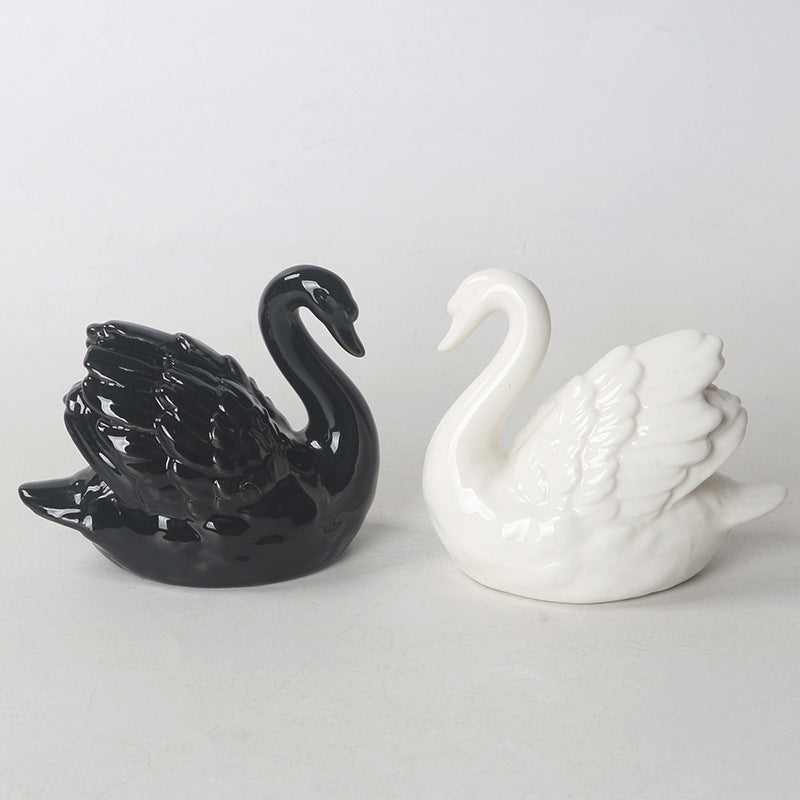 Ceramic Swan Figurine