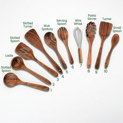 7-Piece Acacia Wood Utensil Set
