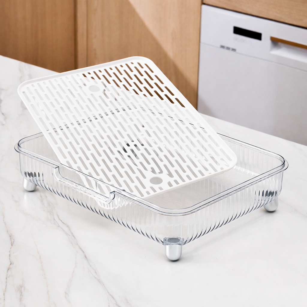 Transparent Cup Storage Tray
