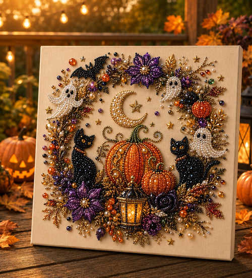 🎃 57% OFF Early Halloween Special | 👻 Halloween Pearl Art DIY Kit — Turn Tiny Pearls Into Spooky-Cute Magic