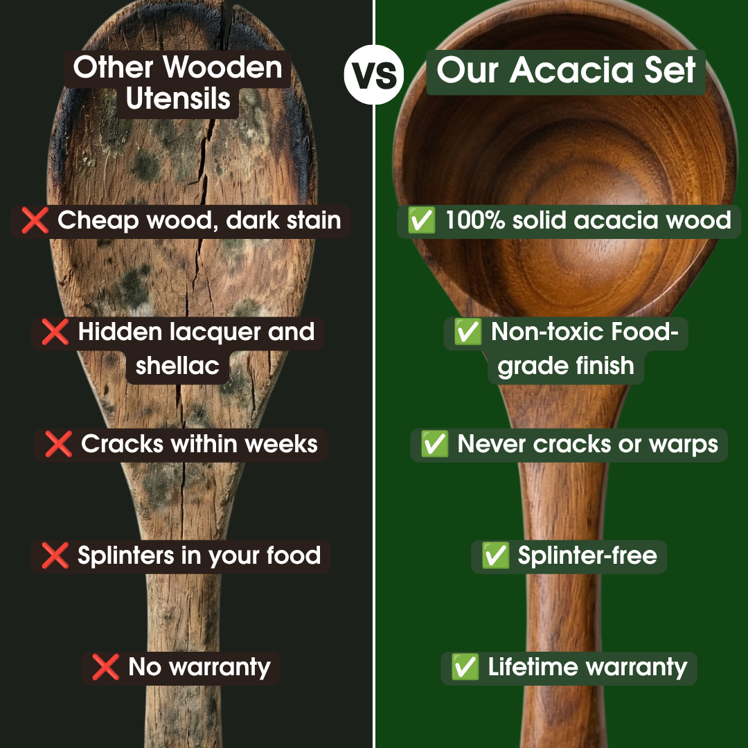 7-Piece Acacia Wood Utensil Set