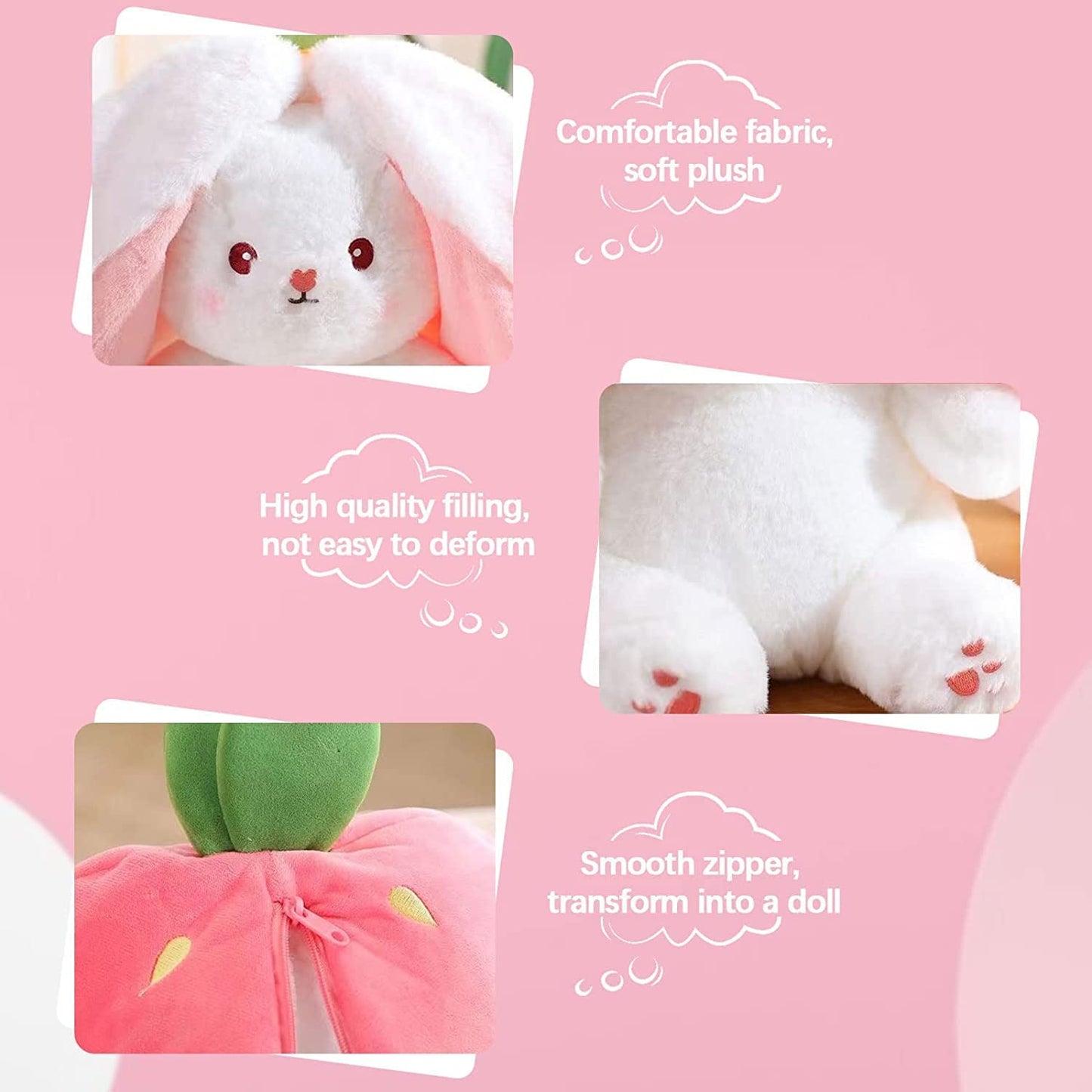 49% OFF 🐰 Easter Early Sale! Strawberry Bunny Plush – Cute Fruit Doll Gift