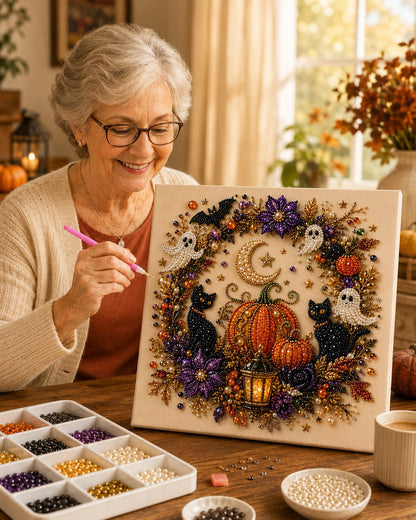 🎃 57% OFF Early Halloween Special | 👻 Halloween Pearl Art DIY Kit — Turn Tiny Pearls Into Spooky-Cute Magic