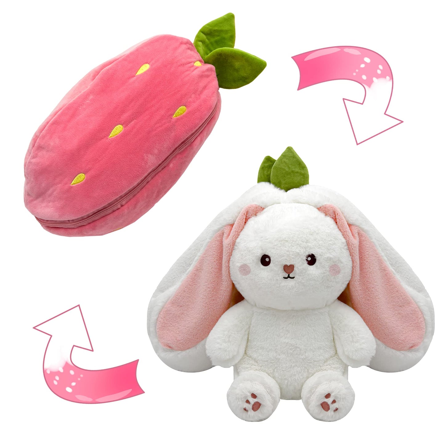 49% OFF 🐰 Easter Early Sale! Strawberry Bunny Plush – Cute Fruit Doll Gift