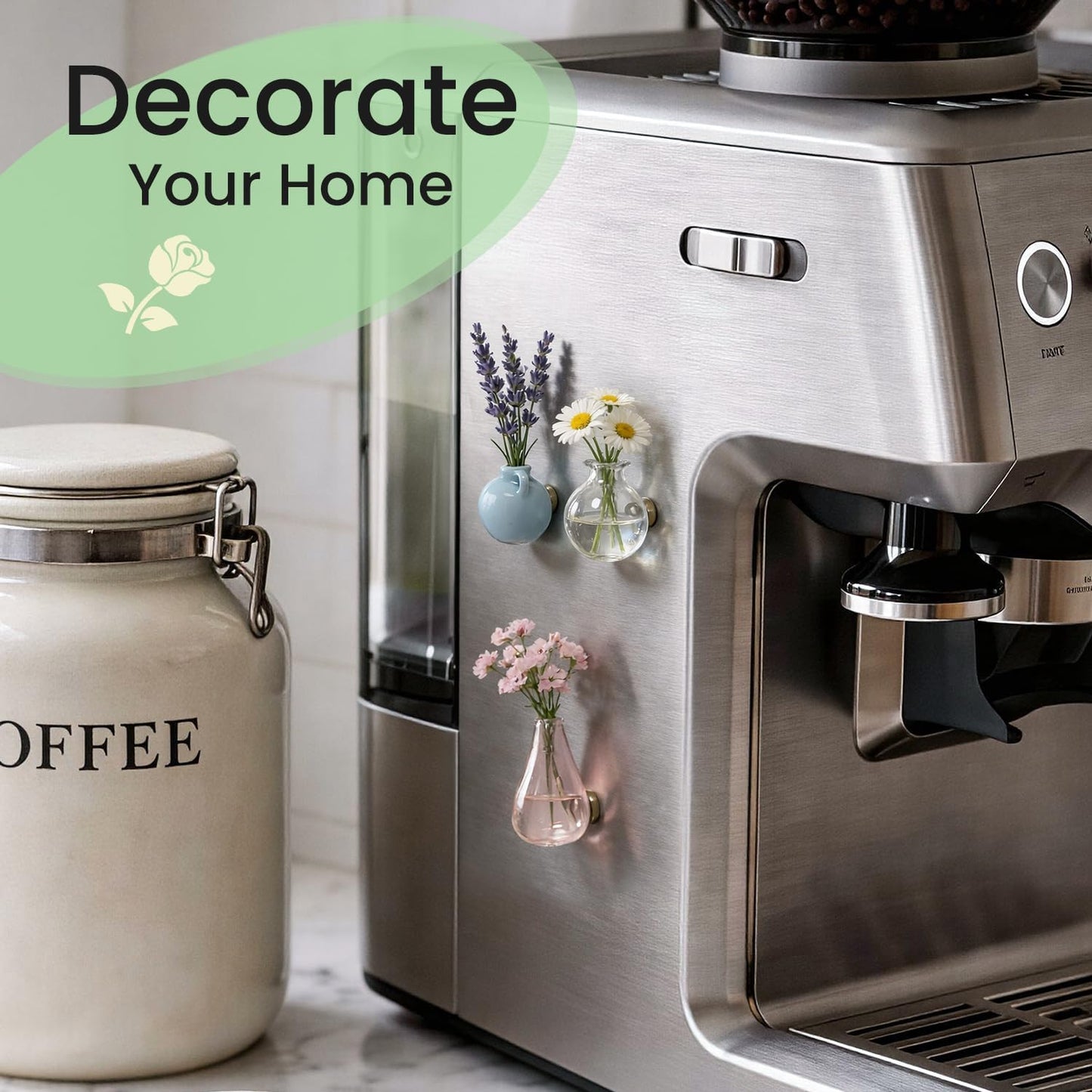 🌸 Mini Magnetic Vase – Fridge Decor