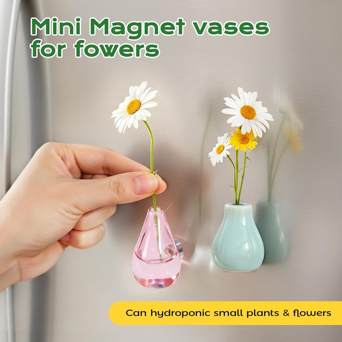🌸 Mini Magnetic Vase – Fridge Decor