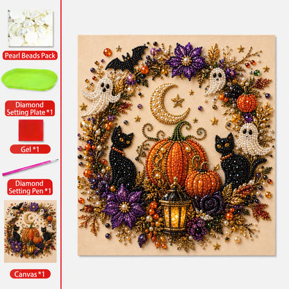 🎃 57% OFF Early Halloween Special | 👻 Halloween Pearl Art DIY Kit — Turn Tiny Pearls Into Spooky-Cute Magic