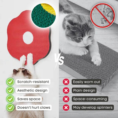 Wall-Mounted Floral Cat Scratcher – Durable & Eco-Friendly