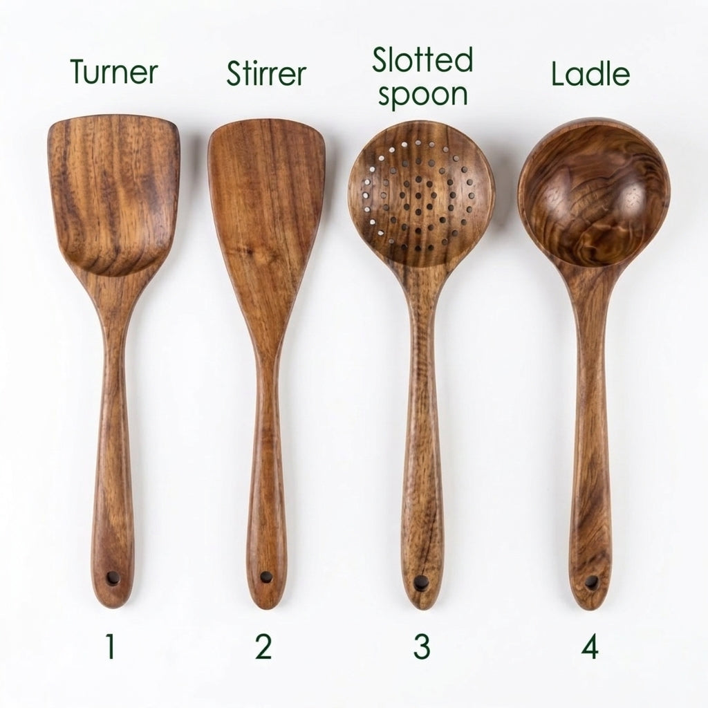 7-Piece Acacia Wood Utensil Set