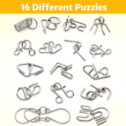 24-Piece Metal Brain Puzzle Set