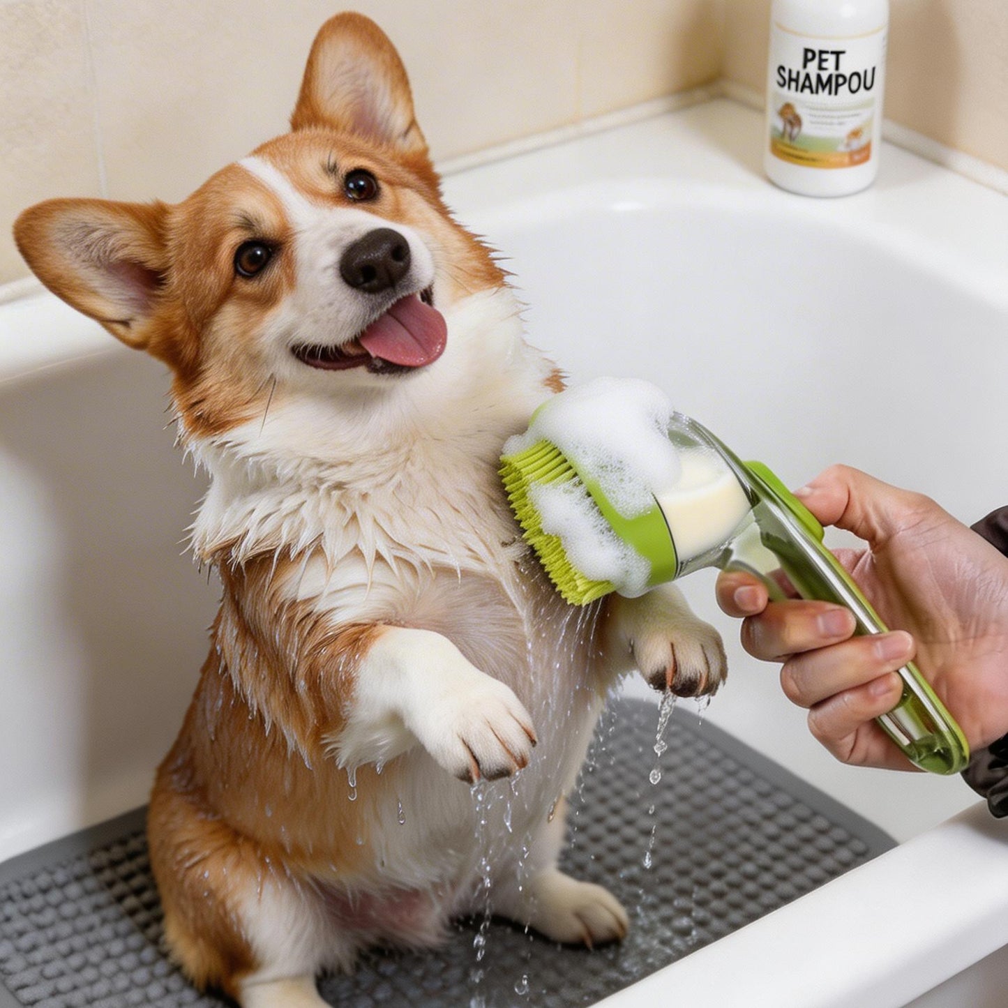 Pet Bath Brush PetScrubFlow