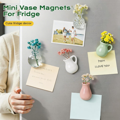🌸 Mini Magnetic Vase – Fridge Decor